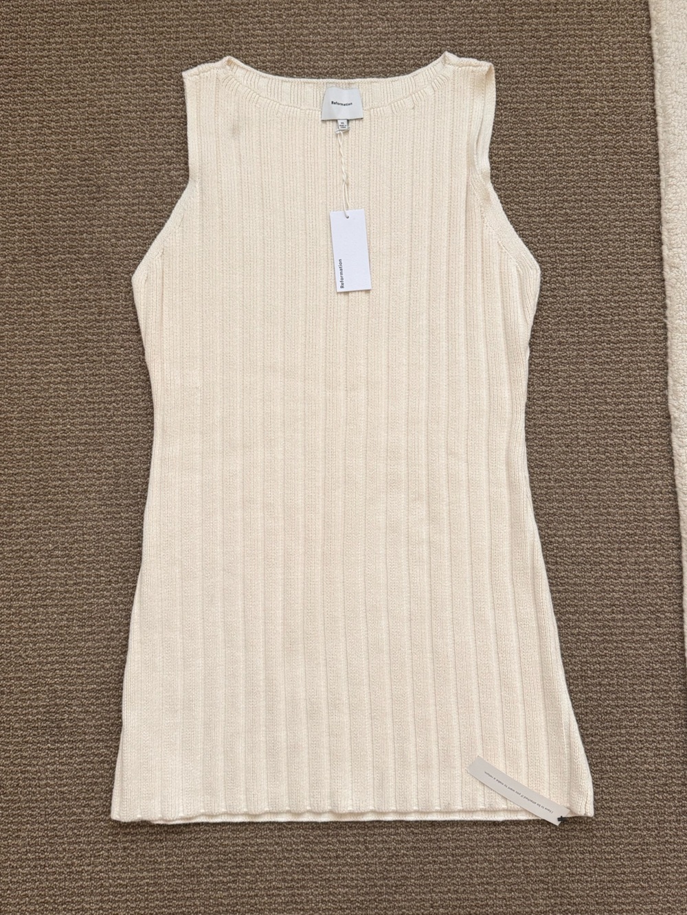 Reformation 100% Cotton Poppy Ribbed Dress